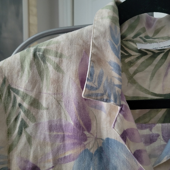 Alfred Dunner Linen Button-down Shirt - Short sleeve - Picture 4 of 12